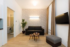 gemütliches Wohnzimmer in der privaten Ferienwohnung Wien