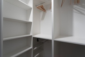 Built-in wardrobe with hangers in the apartment Vienna