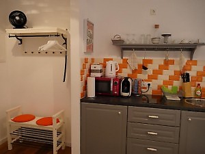 Küche mit Espressoautomat, Wasserkocher in Fewo Wien