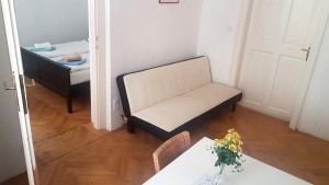 Wohnzimmer mit Schlafsofa