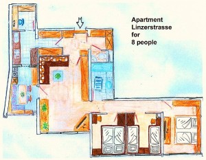 gemalter Wohnungsplan