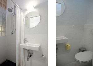 Bathroom with sliding doors
