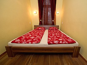 comfortable wooden bed