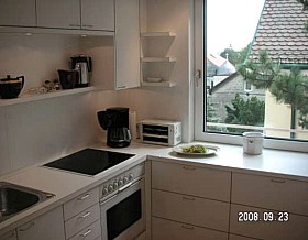 modern kitchen with toaster