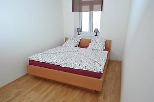 big  double bed with good quality mattresses